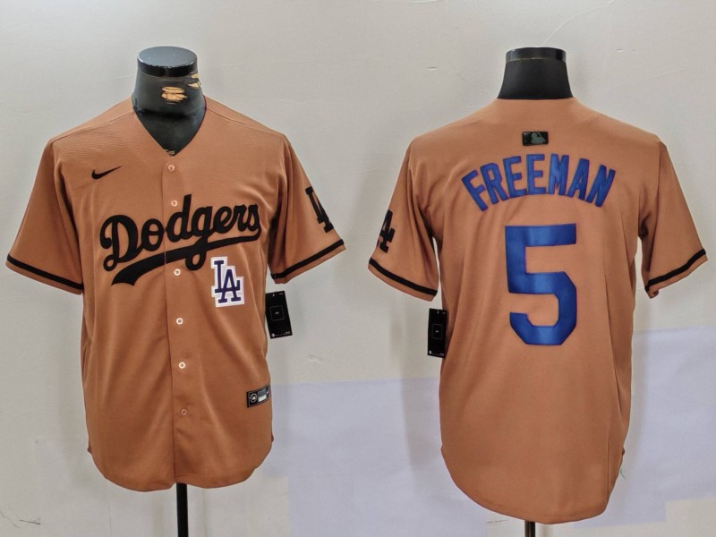 Men Los Angeles Dodgers #5 Freeman army green joint name 2024 Nike MLB Jersey style 6->los angeles dodgers->MLB Jersey